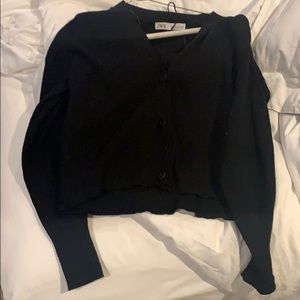 ZARA SMALL knit black cardigan buttons